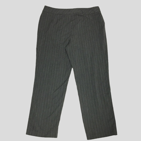 Penningtons Pinstripe Pants Womens Plus Size 18 Gray Straight Leg Trousers - Picture 2 of 9
